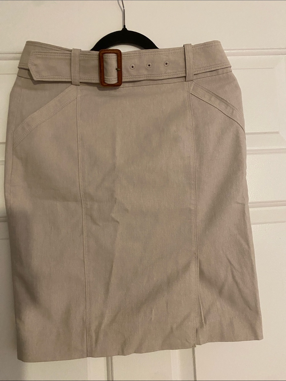The Limited Beige Pencil Skirt with Belt